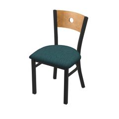 630 Voltaire 18" Chair with Black Wrinkle Finish, Medium Back, and Graph Tidal Seat