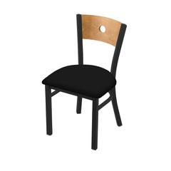630 Voltaire 18" Chair with Black Wrinkle Finish, Medium Back, and Black Vinyl Seat
