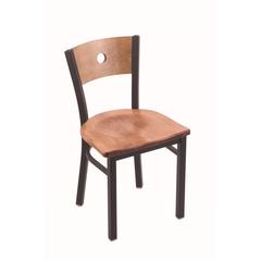 630 Voltaire 18" Chair with Black Wrinkle Finish, Medium Back, and Medium Maple Seat