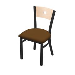 630 Voltaire 18" Chair with Black Wrinkle Finish, Natural Back, and Canter Thatch Seat