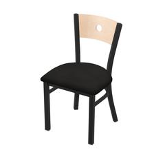 630 Voltaire 18" Chair with Black Wrinkle Finish, Natural Back, and Canter Espresso Seat