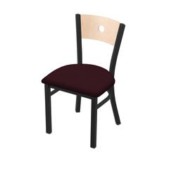 630 Voltaire 18" Chair with Black Wrinkle Finish, Natural Back, and Canter Bordeaux Seat