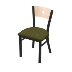 630 Voltaire 18" Chair with Black Wrinkle Finish, Natural Back, and Graph Parrot Seat