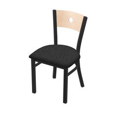 630 Voltaire 18" Chair with Black Wrinkle Finish, Natural Back, and Graph Coal Seat