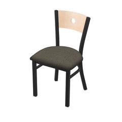 630 Voltaire 18" Chair with Black Wrinkle Finish, Natural Back, and Graph Chalice Seat