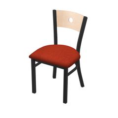 630 Voltaire 18" Chair with Black Wrinkle Finish, Natural Back, and Graph Poppy Seat