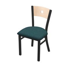 630 Voltaire 18" Chair with Black Wrinkle Finish, Natural Back, and Graph Tidal Seat