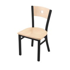630 Voltaire 18" Chair with Black Wrinkle Finish, Natural Back, and Natural Maple Seat