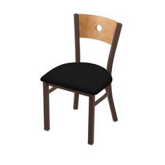 630 Voltaire 18" Chair with Bronze Finish, Medium Back, and Black Vinyl Seat