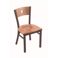 630 Voltaire 18" Chair with Bronze Finish, Medium Back, and Medium Maple Seat