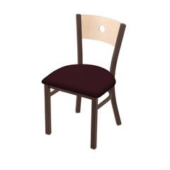 630 Voltaire 18" Chair with Bronze Finish, Natural Back, and Canter Bordeaux Seat
