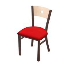 630 Voltaire 18" Chair with Bronze Finish, Natural Back, and Canter Red Seat