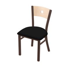 630 Voltaire 18" Chair with Bronze Finish, Natural Back, and Black Vinyl Seat