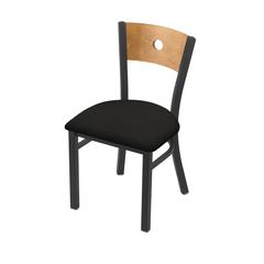 630 Voltaire 18" Chair with Pewter Finish, Medium Back, and Canter Espresso Seat