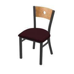 630 Voltaire 18" Chair with Pewter Finish, Medium Back, and Canter Bordeaux Seat