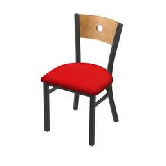 630 Voltaire 18" Chair with Pewter Finish, Medium Back, and Canter Red Seat