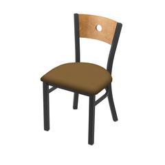 630 Voltaire 18" Chair with Pewter Finish, Medium Back, and Canter Saddle Seat