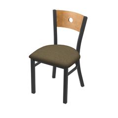630 Voltaire 18" Chair with Pewter Finish, Medium Back, and Graph Cork Seat