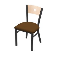 630 Voltaire 18" Chair with Pewter Finish, Natural Back, and Canter Thatch Seat