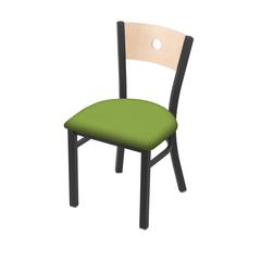 630 Voltaire 18" Chair with Pewter Finish, Natural Back, and Canter Kiwi Green Seat