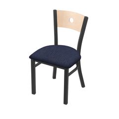 630 Voltaire 18" Chair with Pewter Finish, Natural Back, and Graph Anchor Seat