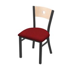 630 Voltaire 18" Chair with Pewter Finish, Natural Back, and Graph Ruby Seat