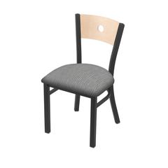 630 Voltaire 18" Chair with Pewter Finish, Natural Back, and Graph Alpine Seat