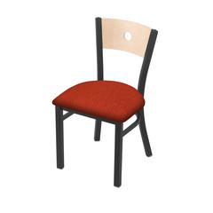 630 Voltaire 18" Chair with Pewter Finish, Natural Back, and Graph Poppy Seat