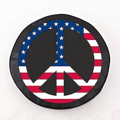 Pink Peace Sign Tire Cover
