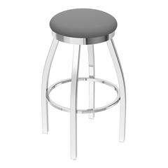 802 Misha 36" Swivel Extra Tall Bar Stool with Chrome Finish and Canter Folkstone Grey Seat