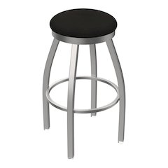 802 Misha Stainless Steel 25" Swivel Counter Stool with Canter Espresso Seat