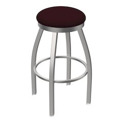 802 Misha Stainless Steel 25" Swivel Counter Stool with Canter Bordeaux Seat