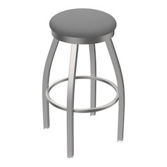 802 Misha Stainless Steel 36" Swivel Bar Stool with Canter Folkstone Grey Seat
