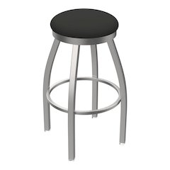 802 Misha Stainless Steel 36" Swivel Bar Stool with Canter Iron Seat