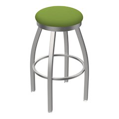 802 Misha Stainless Steel 36" Swivel Bar Stool with Canter Kiwi Green Seat