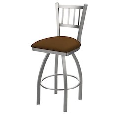 810 Contessa Stainless Steel 25" Swivel Counter Stool with Canter Thatch Seat
