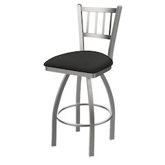 810 Contessa Stainless Steel 36" Swivel Bar Stool with Canter Iron Seat