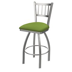 810 Contessa Stainless Steel 36" Swivel Bar Stool with Canter Kiwi Green Seat