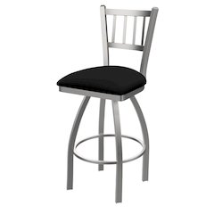 810 Contessa Stainless Steel 25" Swivel Counter Stool with Black Vinyl Seat