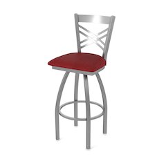 820 Catalina Stainless Steel 25" Swivel Counter Stool with Graph Ruby Seat
