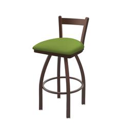 821 Catalina 30" Low Back Swivel Bar Stool with Bronze Finish and Canter Kiwi Green Seat