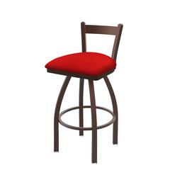 821 Catalina 30" Low Back Swivel Bar Stool with Bronze Finish and Canter Red Seat