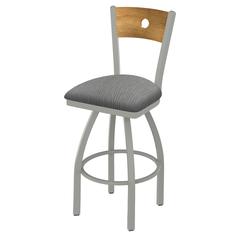 830 Voltaire 36" Swivel Counter Stool with Anodized Nickel Finish, Medium Back, and Graph Alpine Seat