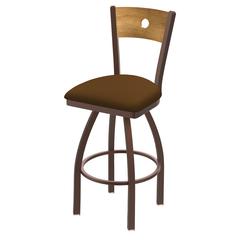 830 Voltaire 30" Swivel Counter Stool with Bronze Finish, Medium Back, and Canter Thatch Seat