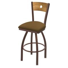 830 Voltaire 30" Swivel Counter Stool with Bronze Finish, Medium Back, and Canter Saddle Seat