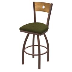 830 Voltaire 30" Swivel Counter Stool with Bronze Finish, Medium Back, and Graph Parrot Seat
