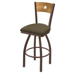 830 Voltaire 30" Swivel Counter Stool with Bronze Finish, Medium Back, and Graph Cork Seat