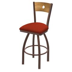 830 Voltaire 30" Swivel Counter Stool with Bronze Finish, Medium Back, and Graph Poppy Seat