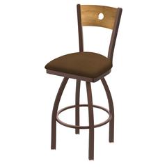 830 Voltaire 30" Swivel Counter Stool with Bronze Finish, Medium Back, and Rein Thatch Seat