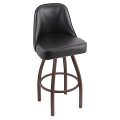 840 Grizzly 30" Swivel Bar Stool with Bronze Finish and Black Vinyl Seat